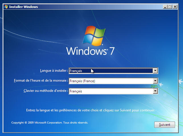 Windows 7 - Langue et clavier