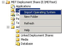 MDT import OS