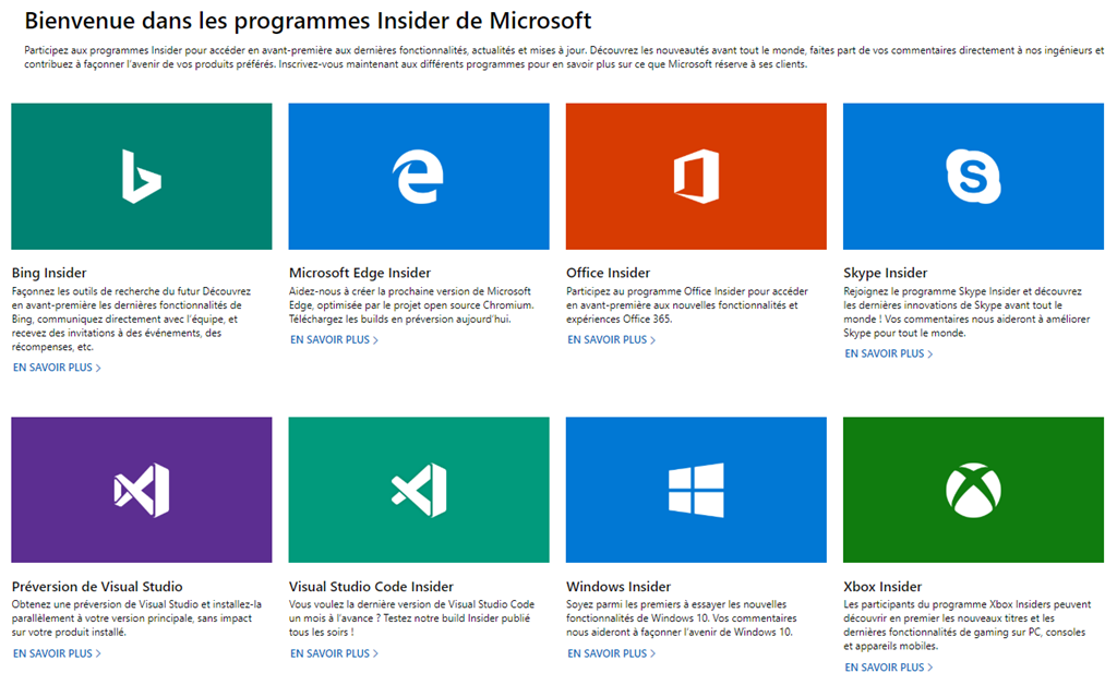 Envie de tester des programmes Microsoft, devenez Insider ! -   - Tout sur Windows